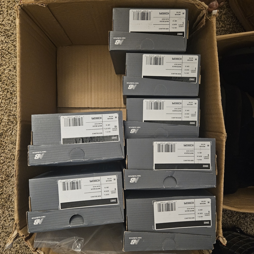Kids New Balance White, Gray, Navy And Gold